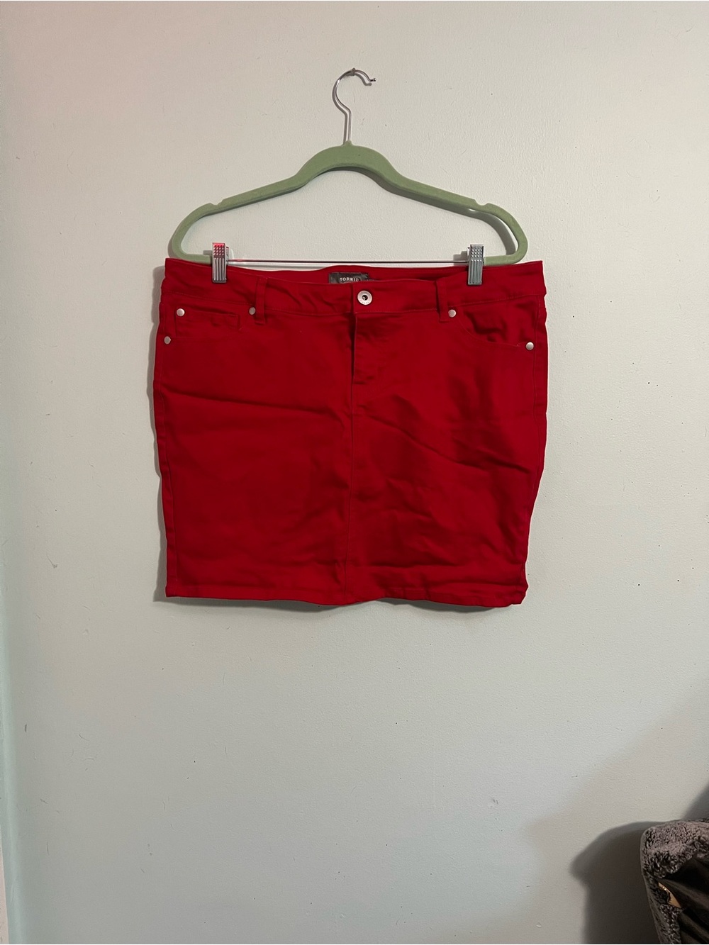 torrid Red Mini Skirt with Front Button